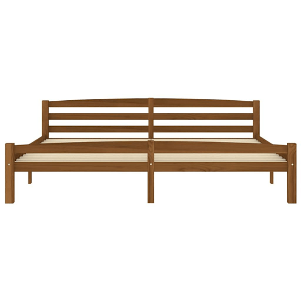 vidaXL Sängram honungsbrun massiv furu 180x200 cm Brun