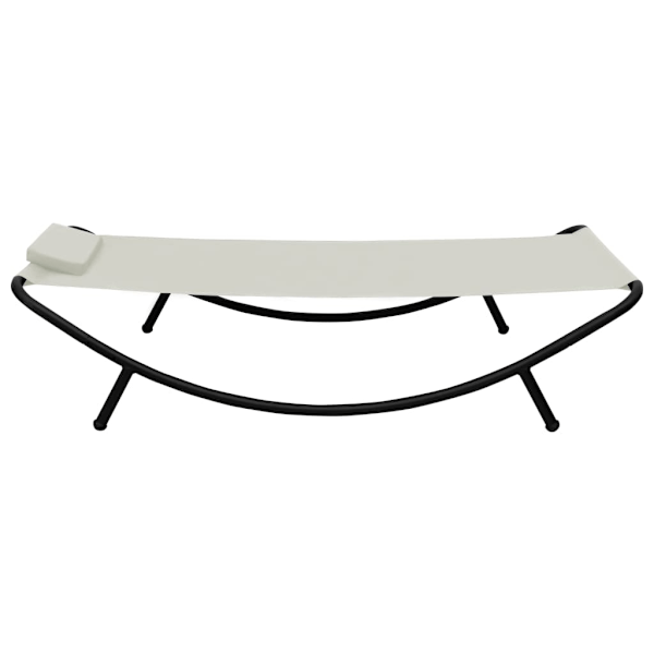 vidaXL Trädgårdssäng gräddvit 200x90 cm stål Creme
