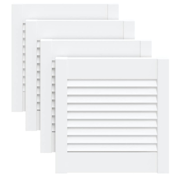 vidaXL Skåpluckor lamelldesign 4 st vit 39,5x39,4 cm massiv furu Vit