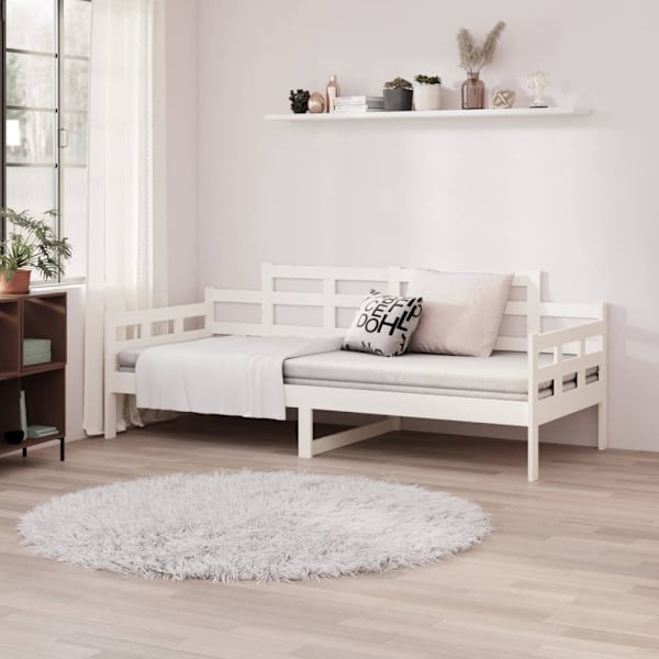vidaXL Dagbädd vit massiv furu 90x190 cm Vit