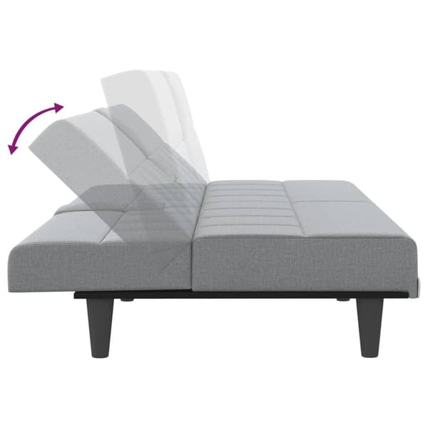 vidaXL Bäddsoffa med kuddar ljusgrå tyg Grå