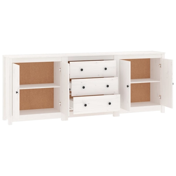 vidaXL Skänk vit 210x35x80 cm massiv furu Vit