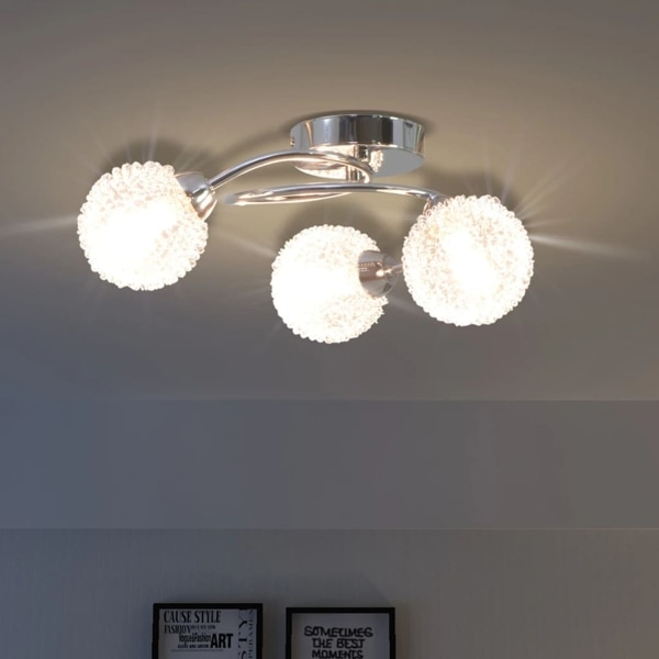 vidaXL Taklampa med 3 LED-glödlampor G9 120 W Vit