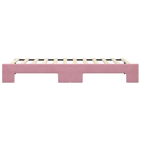 vidaXL Dagbädd utdragbar rosa 90x200 cm sammet Rosa