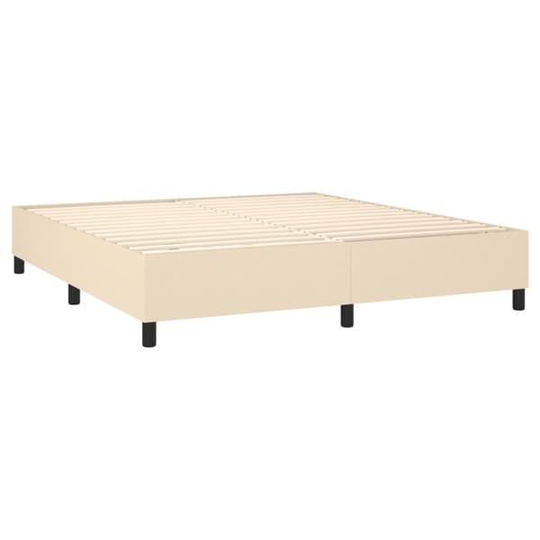 vidaXL Ramsäng gräddvit 180x200 cm tyg Kräm