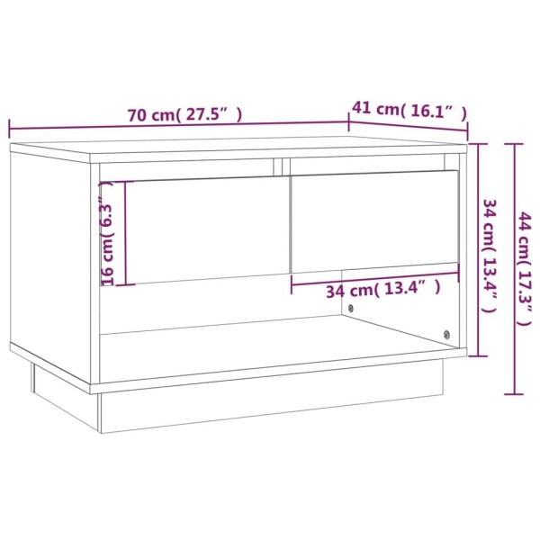 vidaXL Tv-bänk sonoma ek 70x41x44 cm konstruerat trä Beige