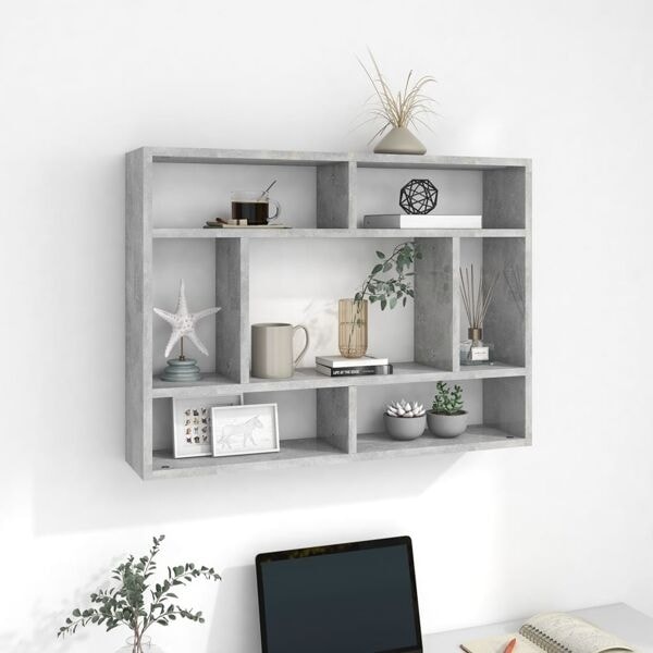 vidaXL Vägghylla betonggrå 75x16x55 cm konstruerat trä grå