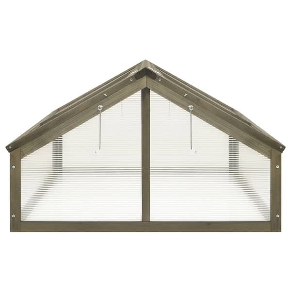 vidaXL Växthus grå 114x80x50 cm granträ grå