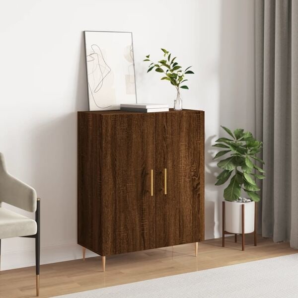 vidaXL Skänk brun ek 69,5x34x90 cm konstruerat trä Brun
