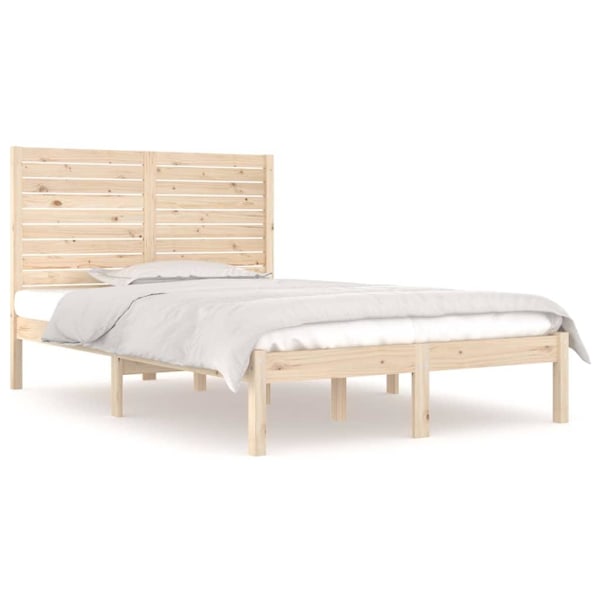 vidaXL Sängram massivt trä 120x190 cm Brun