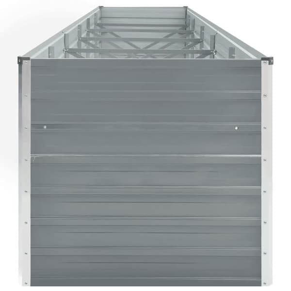 vidaXL Odlingslåda upphöjd galvaniserat stål 480x80x77 cm grå grå
