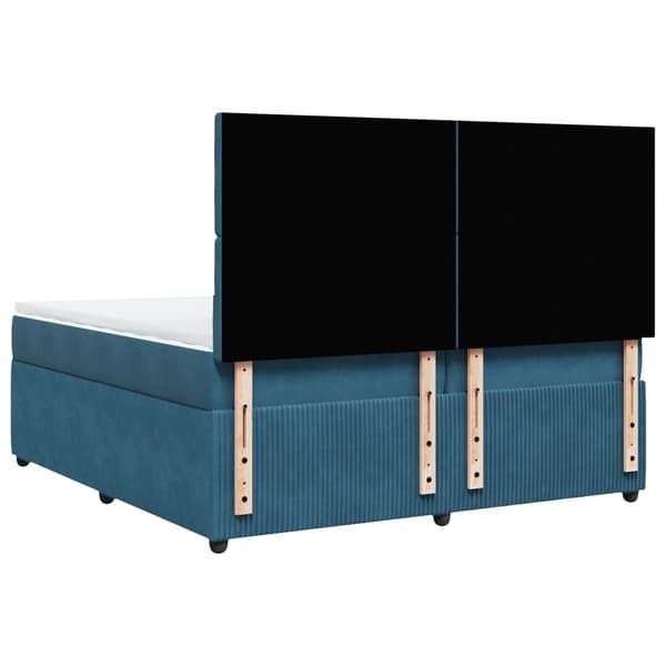 vidaXL Ramsäng med madrass mörkblå 200x200 cm sammet Blå