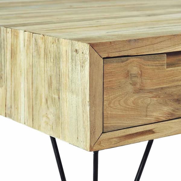 vidaXL Soffbord 80x80x40 cm massivt teakträ Brun
