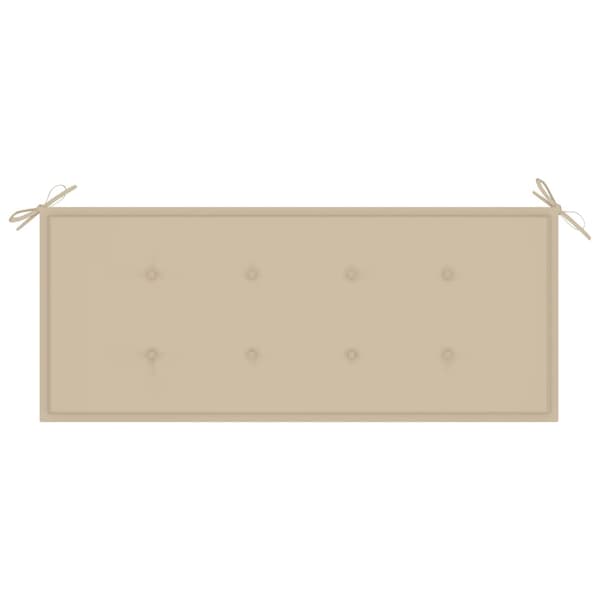 vidaXL Trädgårdsbänk med dyna 120 cm bambu Beige