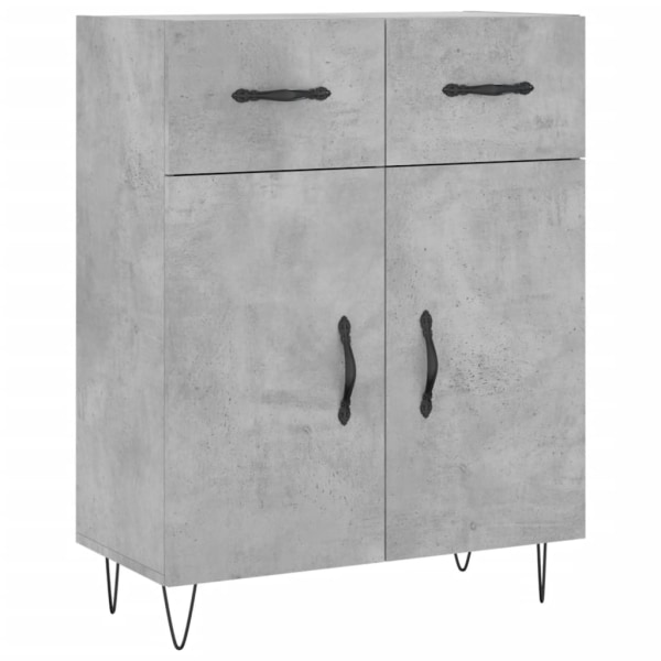 vidaXL Högskåp betonggrå 69,5x34x180 cm konstruerat trä Grå