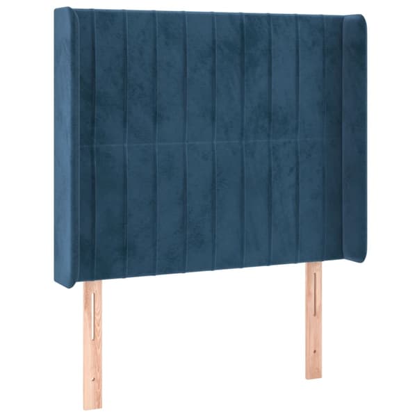vidaXL Ramsäng med madrass & LED mörkblå 90x190 cm sammet Blå