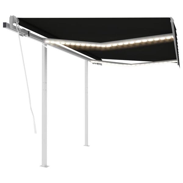 vidaXL Automatisk markis med vindsensor & LED 3x2,5 m antracit Antracit