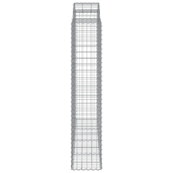 vidaXL Gabioner bågformade 6 st 200x50x200/220 cm galvaniserat järn Silver
