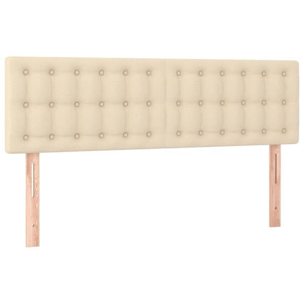 vidaXL Sänggavel 2 st gräddvit 72x5x78/88 cm tyg Kräm