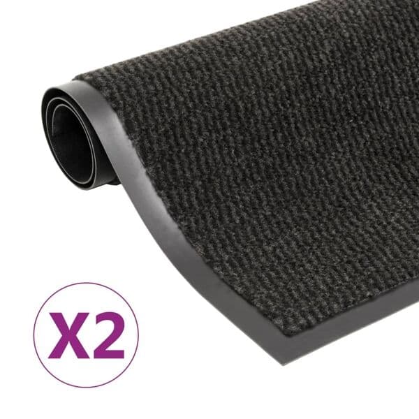 vidaXL Dörrmattor 2 st rektangulär tuftad 40x60 cm svart Svart