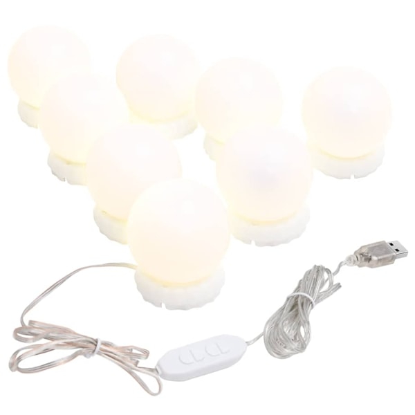vidaXL Väggspegel med LED-belysning fyrkantig Silver
