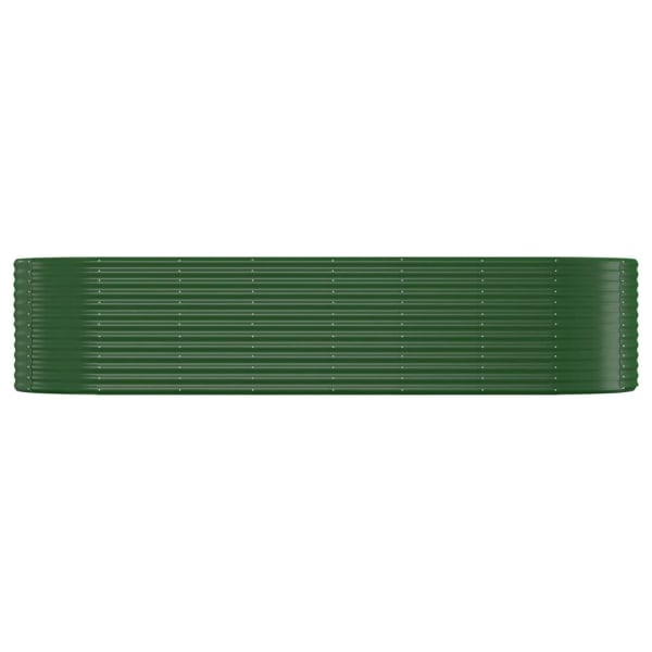vidaXL Odlingslåda pulverlackerat stål 322x100x68 cm grön Grön