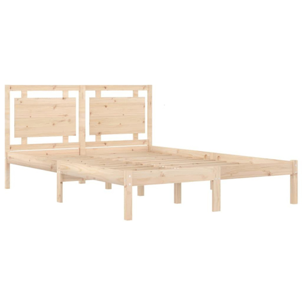 vidaXL Sängram massivt trä 120x190 cm Brun