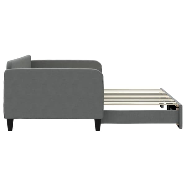 vidaXL Dagbädd utdragbar mörkgrå 100x200 cm tyg Grå