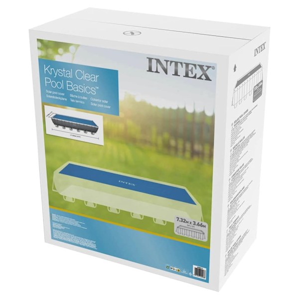 INTEX Poolöverdrag solenergi blå 716x346 cm polyeten Blå