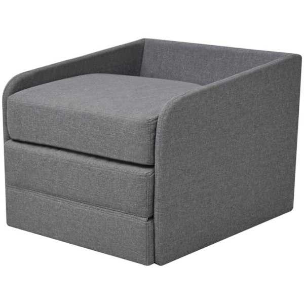 vidaXL Bäddfåtölj 59,5x72x72,5 cm tyg ljusgrå grå
