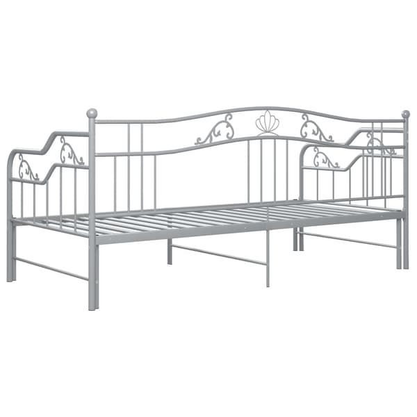 vidaXL Utdragbar sängram bäddsoffa grå metall 90x200 cm grå