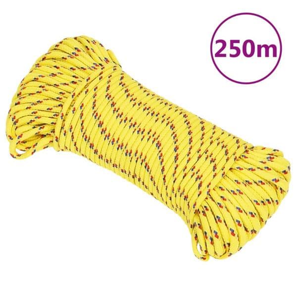 vidaXL Båtlina gul 3 mm 250 m polypropen