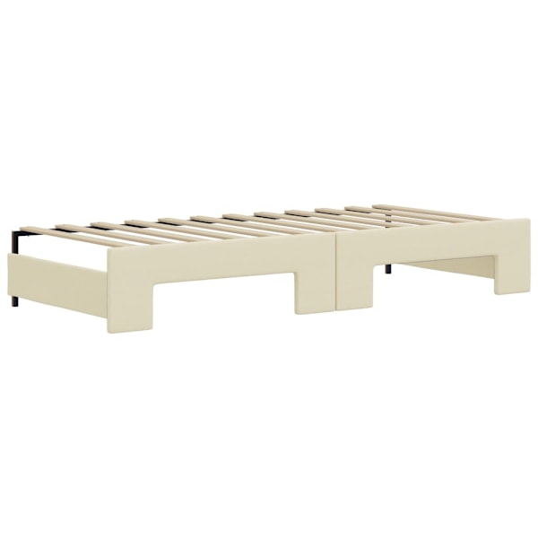 vidaXL Dagbädd utdragbar gräddvit 90x200 cm konstläder Kräm