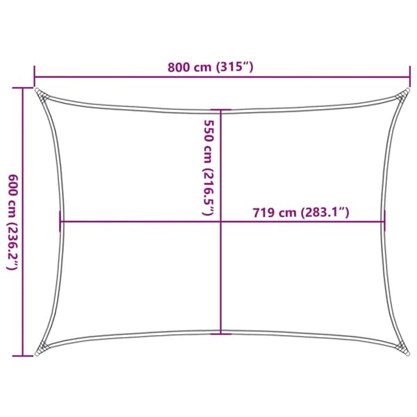 vidaXL Solsegel 160 g/m² rektangulär blå 6x8 m HDPE Blå