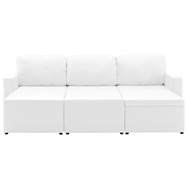 vidaXL Bäddsoffa modulär 3-sits vit konstläder Vit