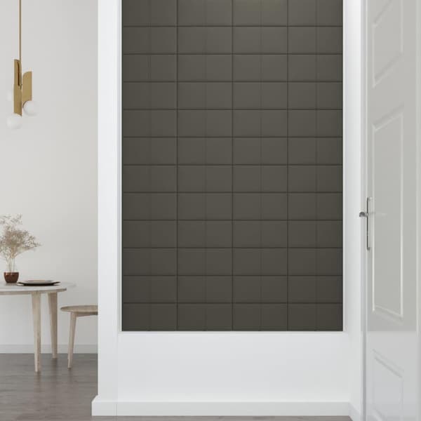 vidaXL Väggpaneler 12 st mörkgrå 30x15 cm sammet 0,54 m² Grå
