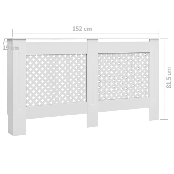 vidaXL Elementskydd 2 st vit 152x19x81,5 cm MDF Vit