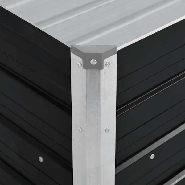 vidaXL Odlingslåda upphöjd antracit 100x40x45 cm galvaniserat stål Antracit