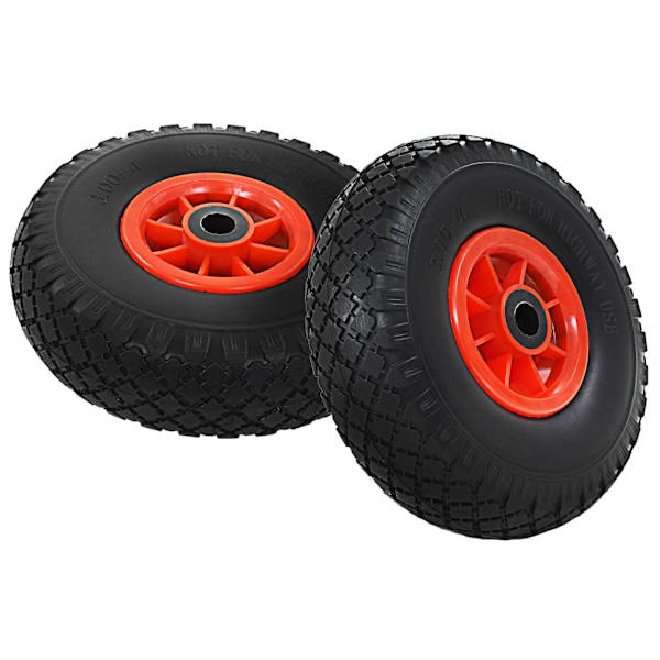 vidaXL Hjul för säckkärra 4 st massiv PU 3.00-4 (260x85) Svart