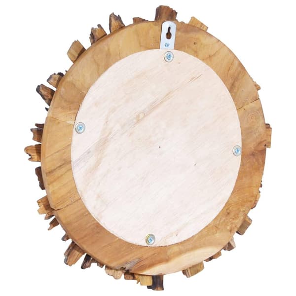 vidaXL Väggspegel rund 38 cm teak Brun