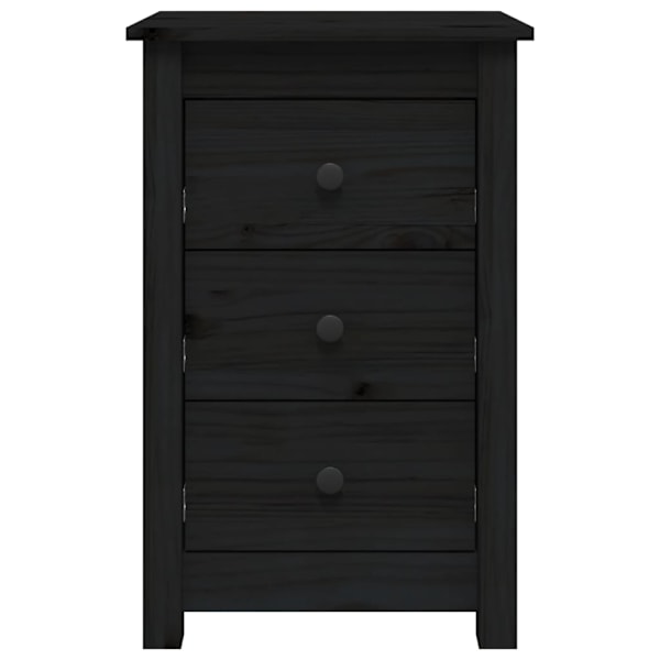 vidaXL Sängbord svart 40x35x61,5 cm massiv furu Svart