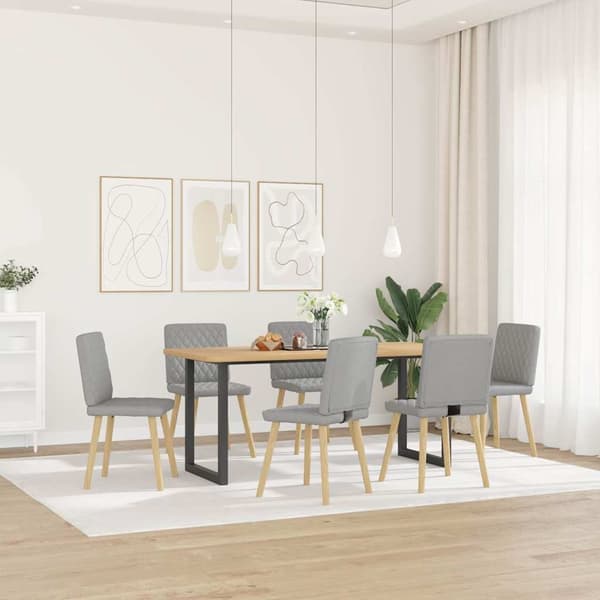 vidaXL Matstolar 6 st molngrått tyg Grå