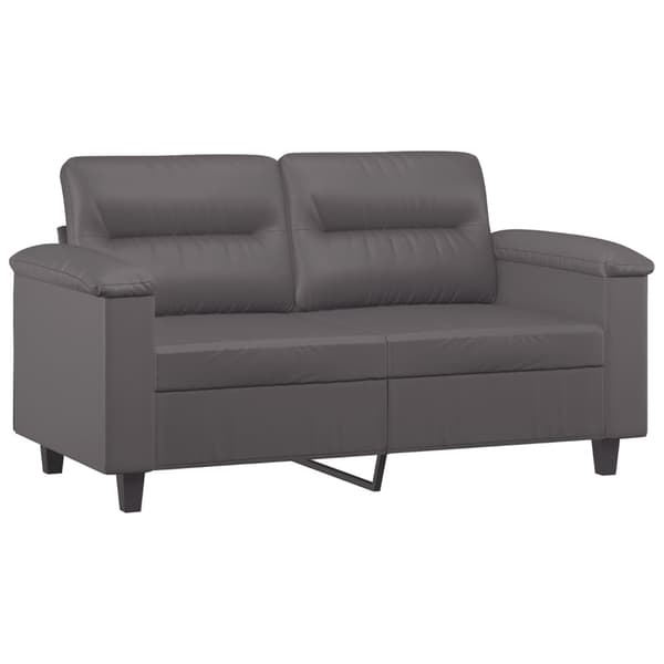 vidaXL 2-sits soffa med prydnadskuddar grå 120 cm konstläder Grå