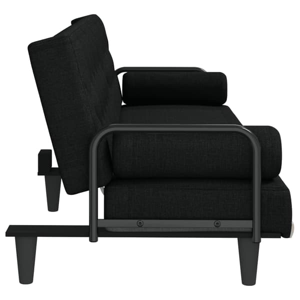 vidaXL Bäddsoffa med armstöd svart tyg art
