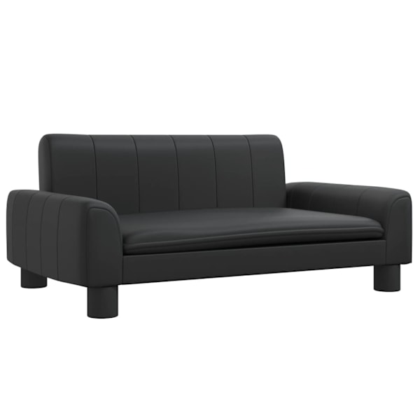 vidaXL Barnsoffa svart 70x45x30 cm konstläder Svart