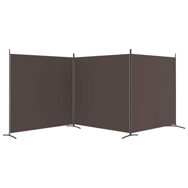 vidaXL Rumsavdelare 3 paneler brun 525x180 cm tyg Brun