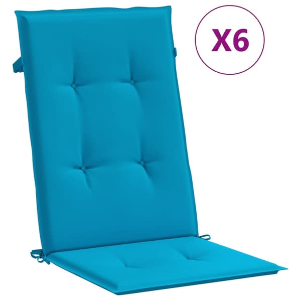 vidaXL Fällbara fåtöljer med dynor, 6 st, massivt trä, teak Brun