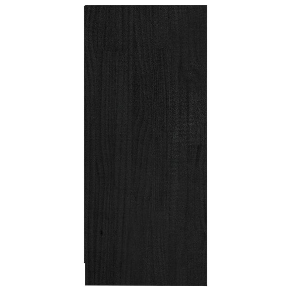 vidaXL Sidobord svart 35,5x33,5x76 cm massiv furu Svart