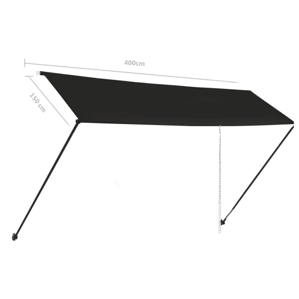 vidaXL Markis med LED 400x150 cm antracit Antracit