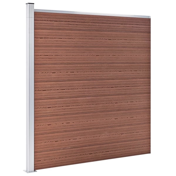 vidaXL WPC-staketpanel 9 fyrkantig + 1 vinklad 1657x186 cm brun Brun